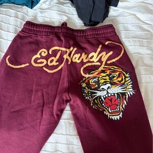 Ed Hardy Sweatpants with Gold Logo